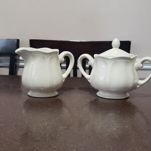 1960's Ironstone Creamer and Sugar Bowl - Made in Japan 